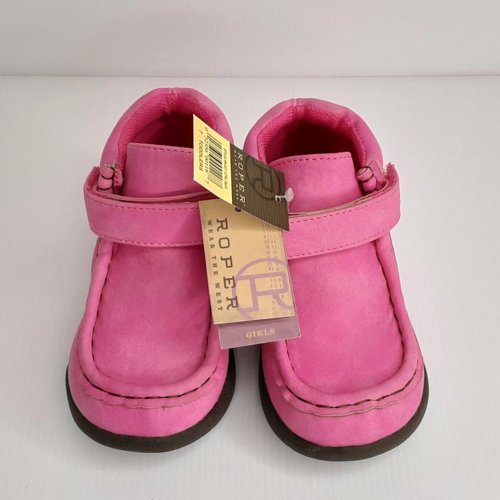 'ROPER' 'CHUKKA' MOCCASIN 'PETAL PINK' VELCRO WRAP ANKLE HIGH SHAFT BOOTS - Picture 3 of 16